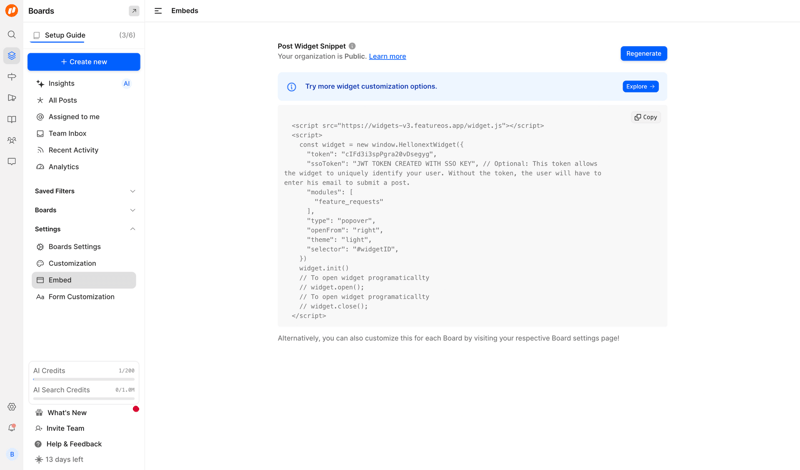 FeatureOS screen example