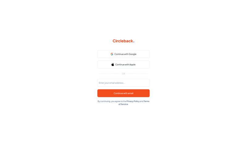 Circleback
			   ux ui design