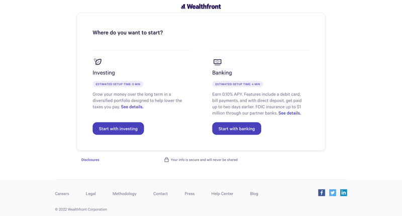 Wealthfront
			       ux ui design
