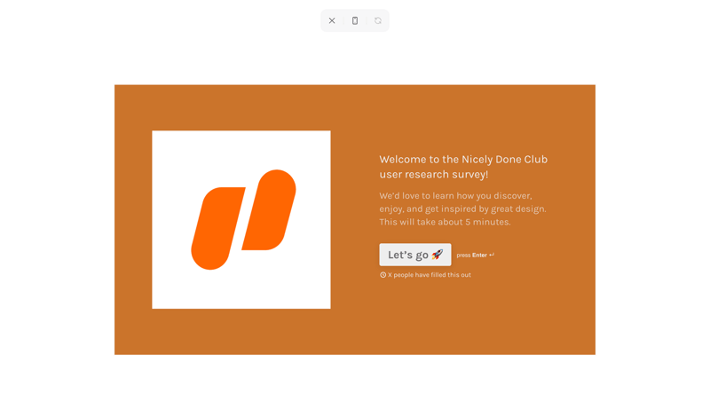 Typeform screen example