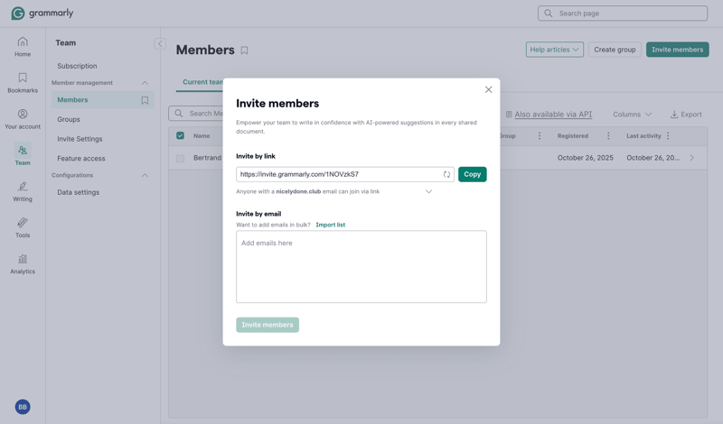 Grammarly screen example