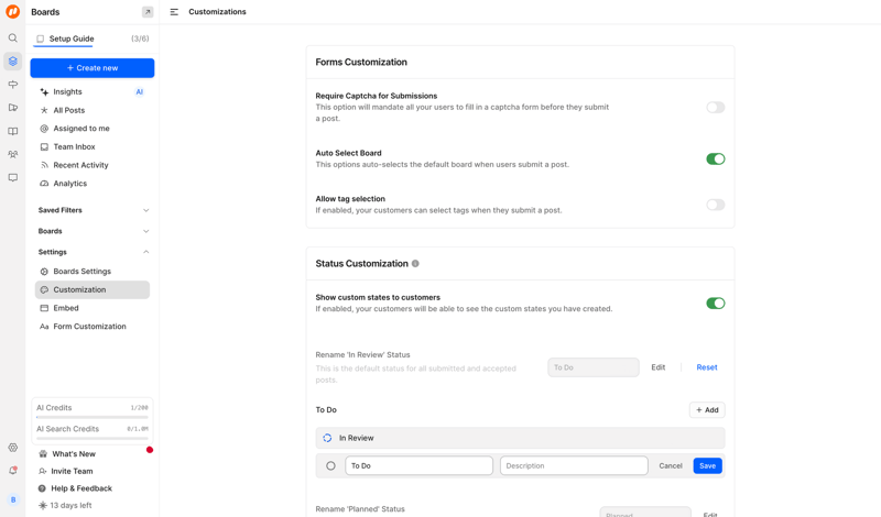 FeatureOS screen example