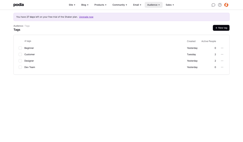 Podia
			         ux ui design