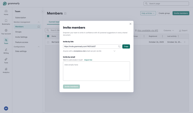 Grammarly screen example