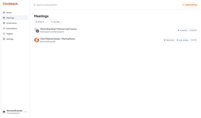 Circleback
			   ux ui design