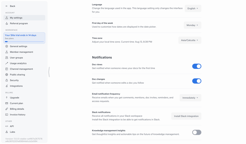 Slite
			    ux ui design