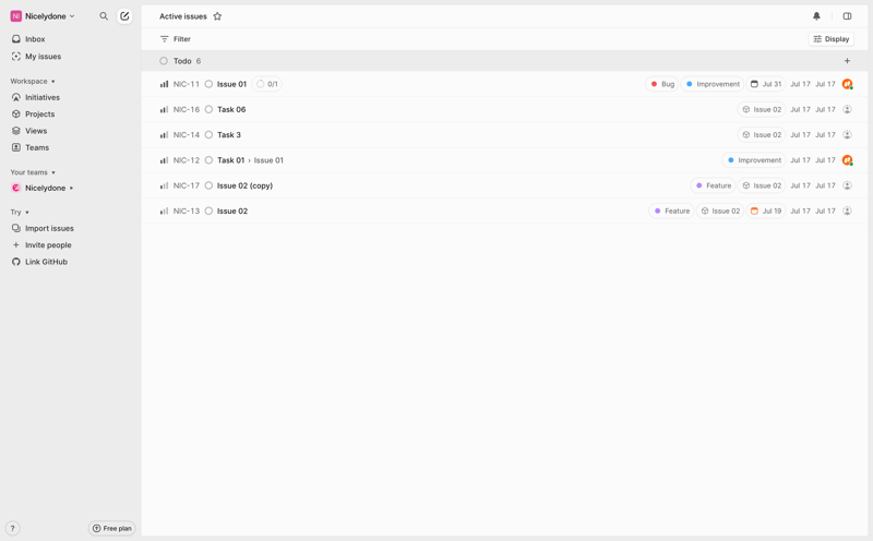 Linear
			      ux ui design