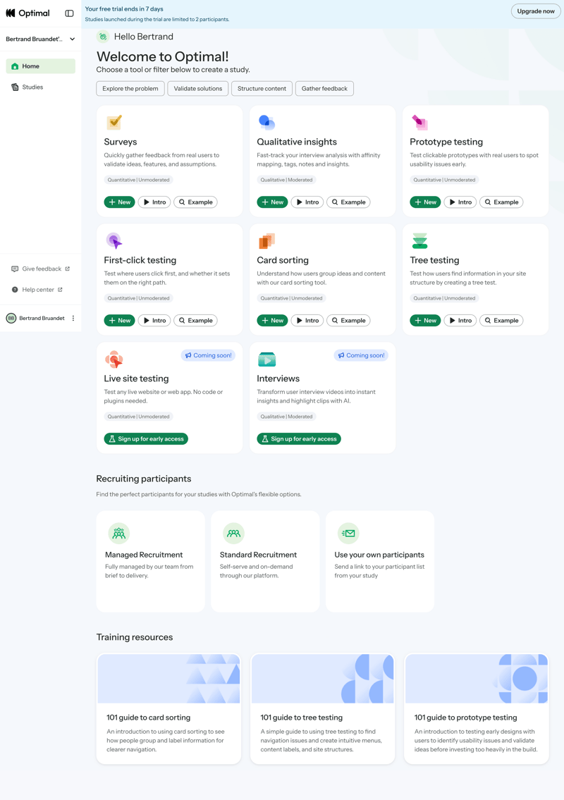 Optimal screen example
