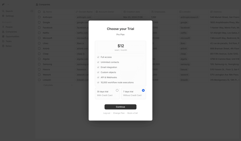 Twenty screen example