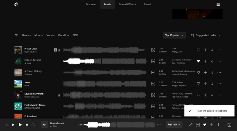 Epidemic Sound
			        ux ui design
