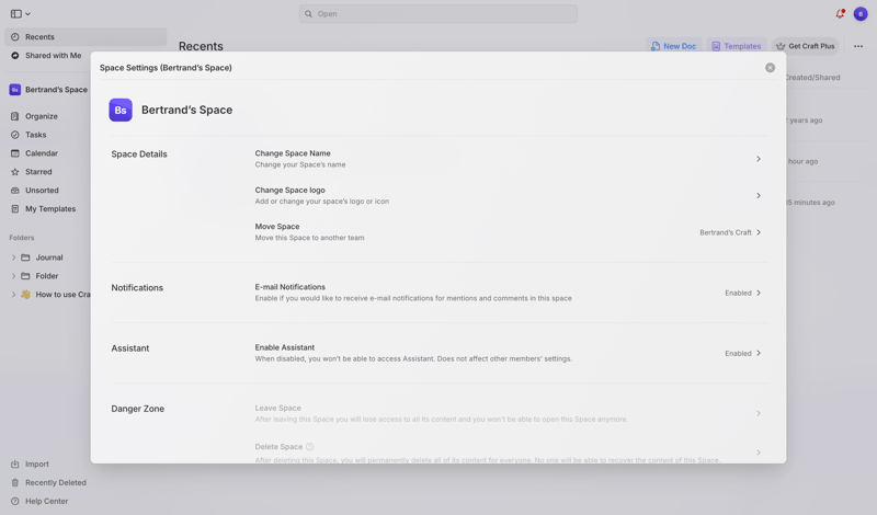 Craft screen example