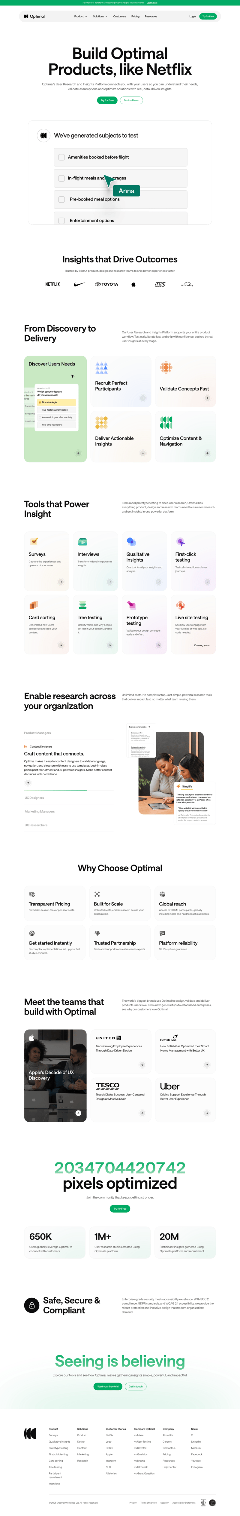 Optimal screen example