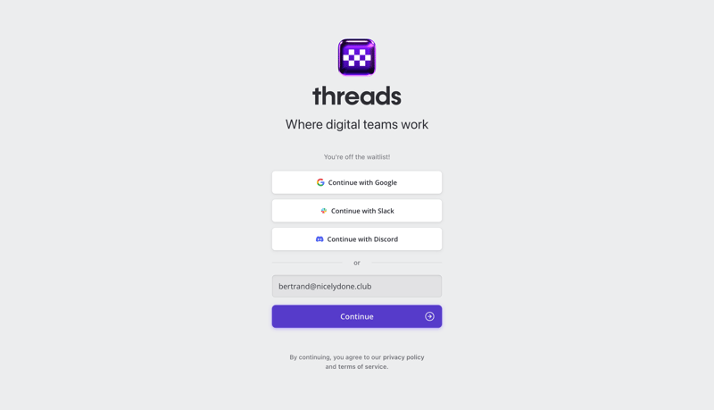 Threads
			       ux ui design
