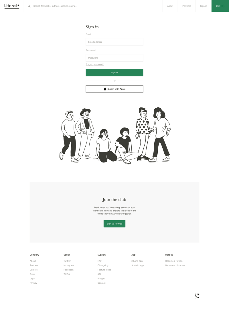 Literal screen example