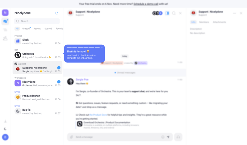 Orchestra screen example