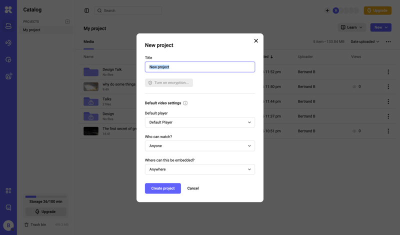 Kinescope screen example