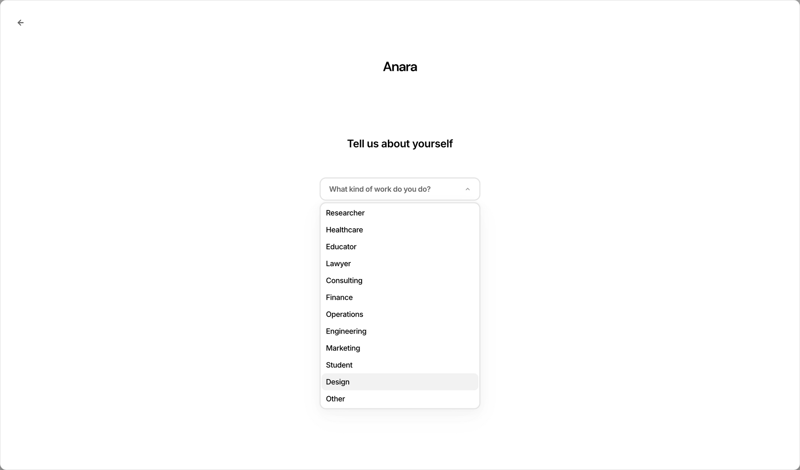 Anara screen example
