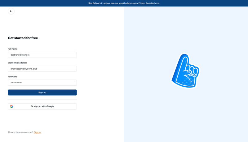 Ballpark
			       ux ui design