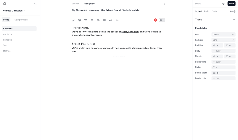 Loops screen example