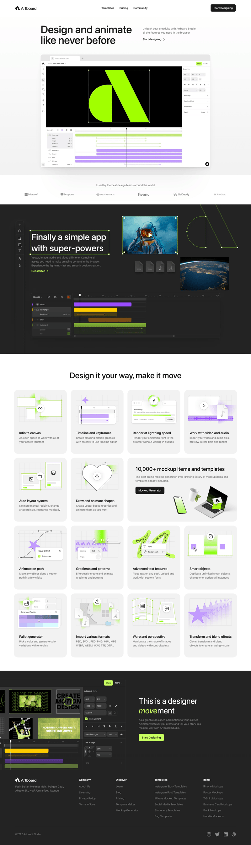 Artboard Studio
page example