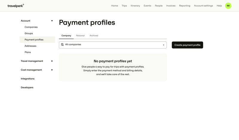 Travelperk screen example