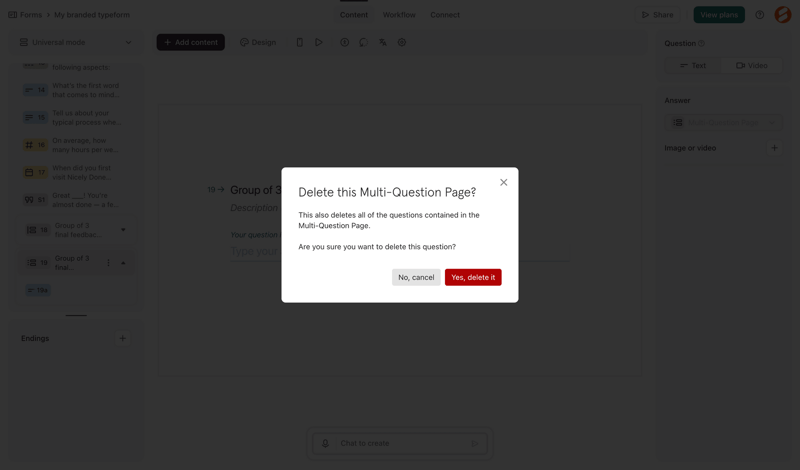 Typeform screen example