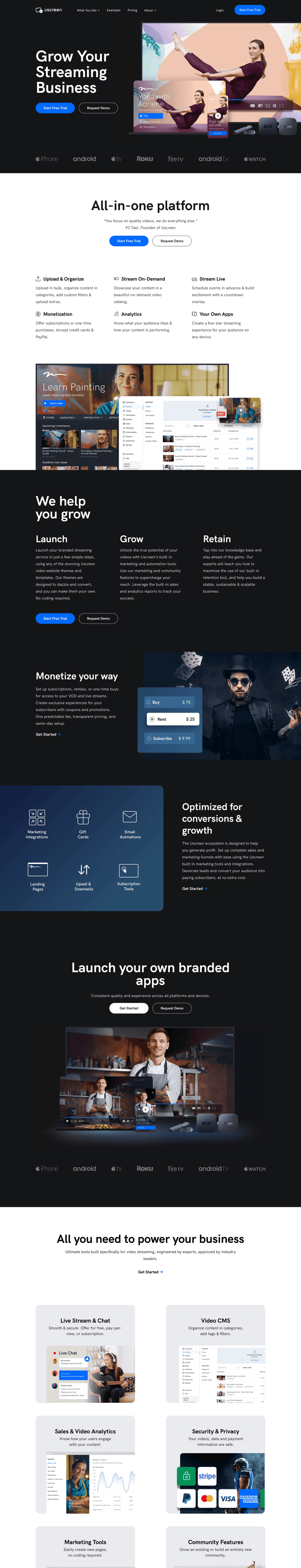 Uscreen screen example
