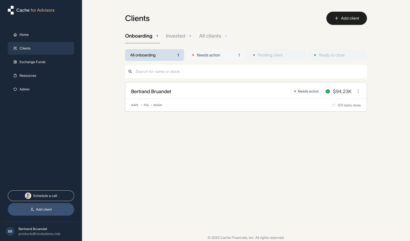 Cache screen example