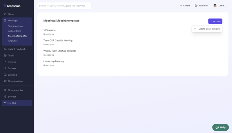 Leapsome
			      ux ui design