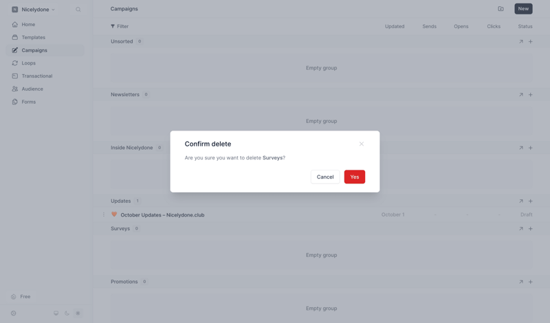 Loops screen example