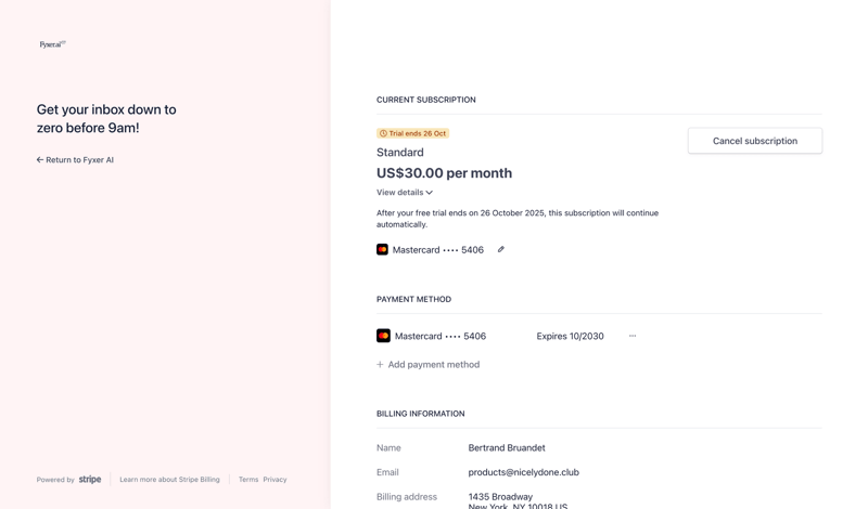 Fyxer screen example