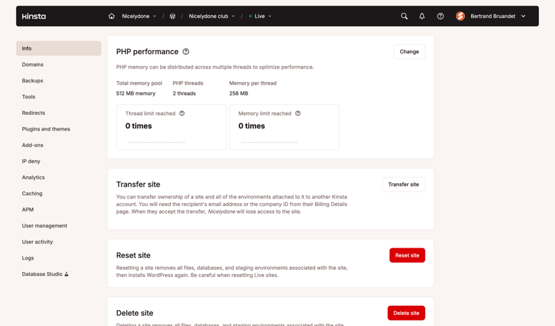 Kinsta screen example