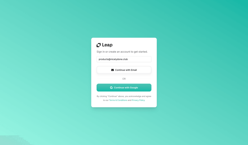 Leap
			       ux ui design