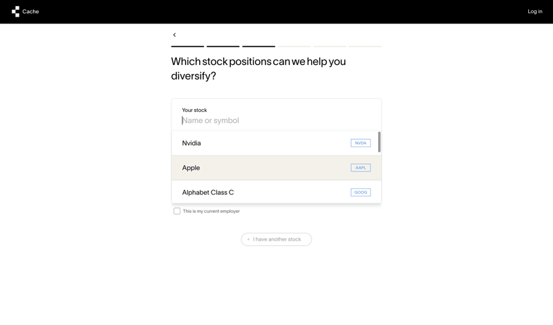 Cache screen example