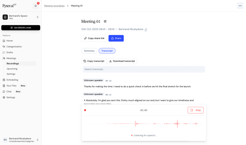 Fyxer screen example