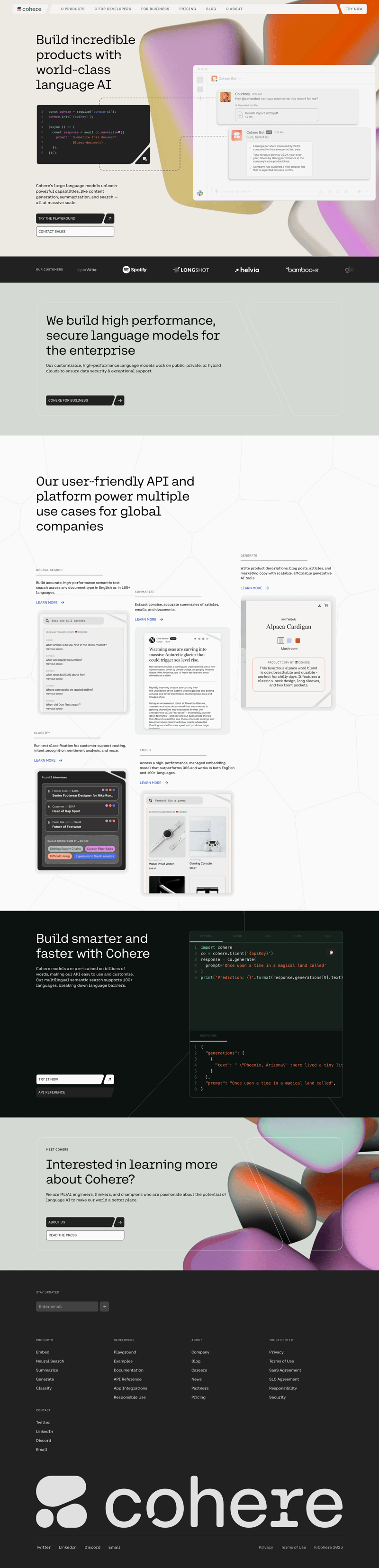 Cohere
				 page example