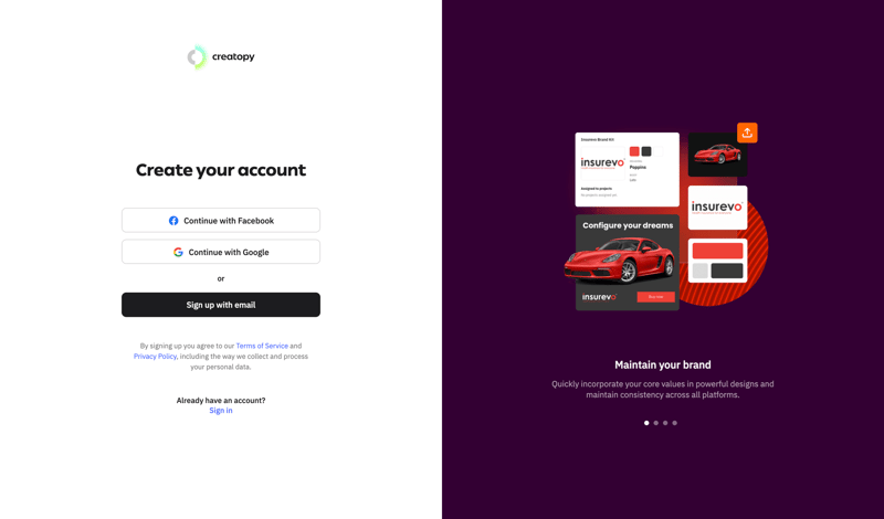 Creatopy screen example
