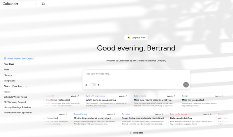 Cofounder screen example