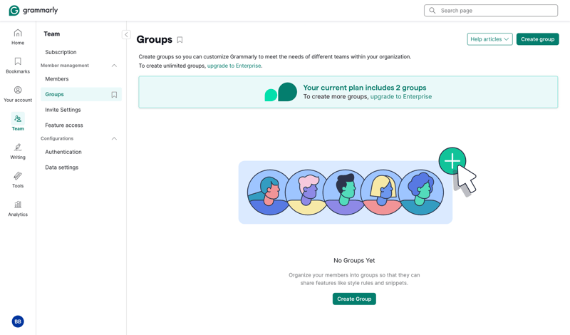 Grammarly screen example