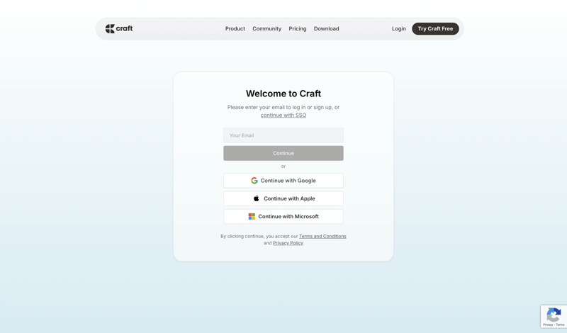 Craft screen example