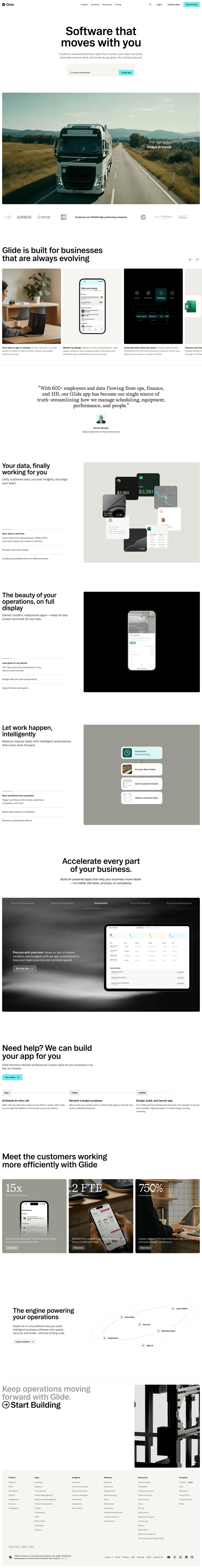 Glide screen example