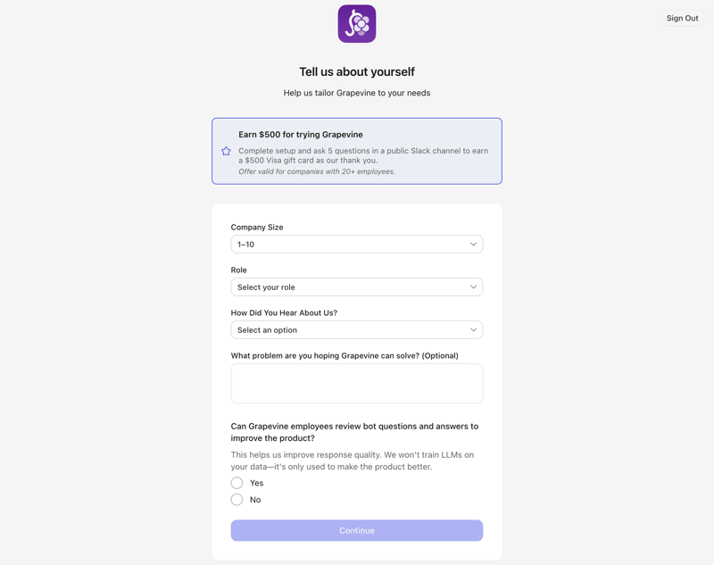 Gather screen example
