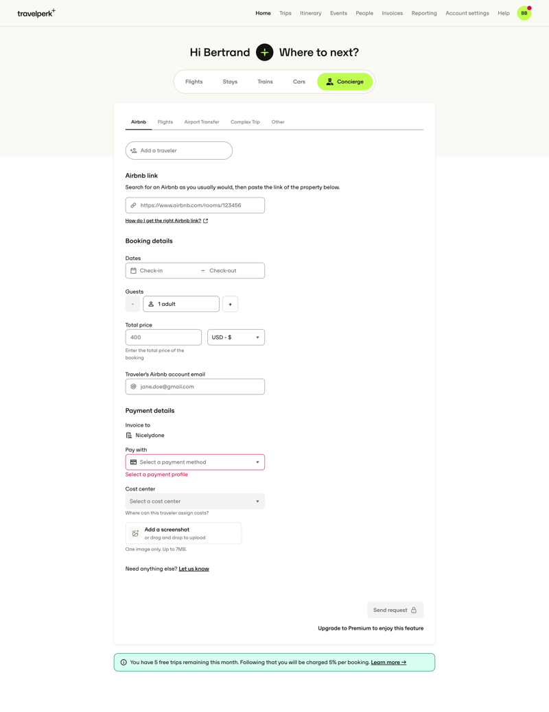 Travelperk screen example
