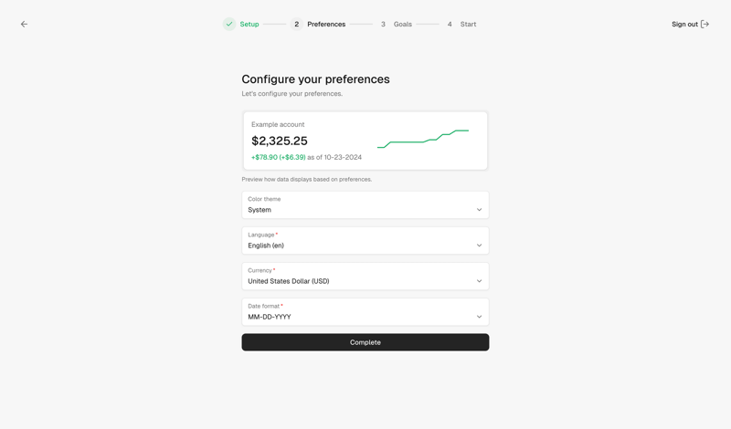 Maybe Finance screen example