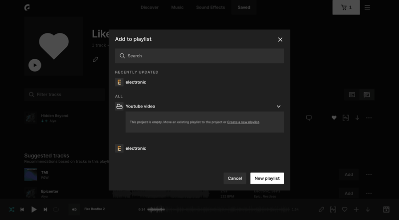 Epidemic Sound
			  ux ui design
