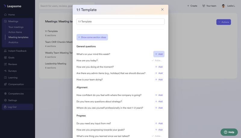 Leapsome
			      ux ui design