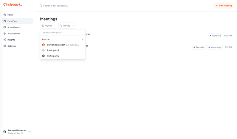 Circleback
			    ux ui design