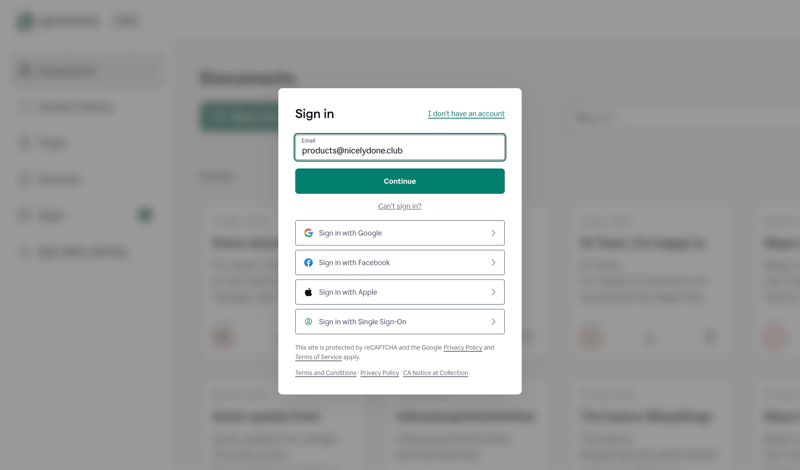 Grammarly screen example