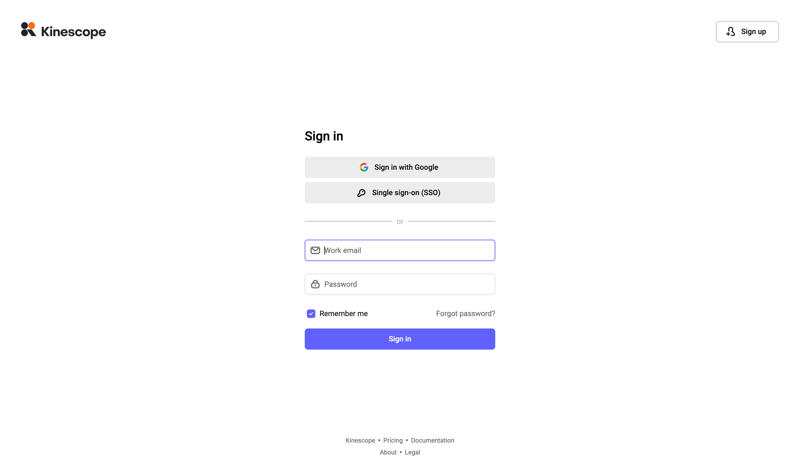 Kinescope screen example