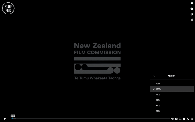 Vimeo screen example